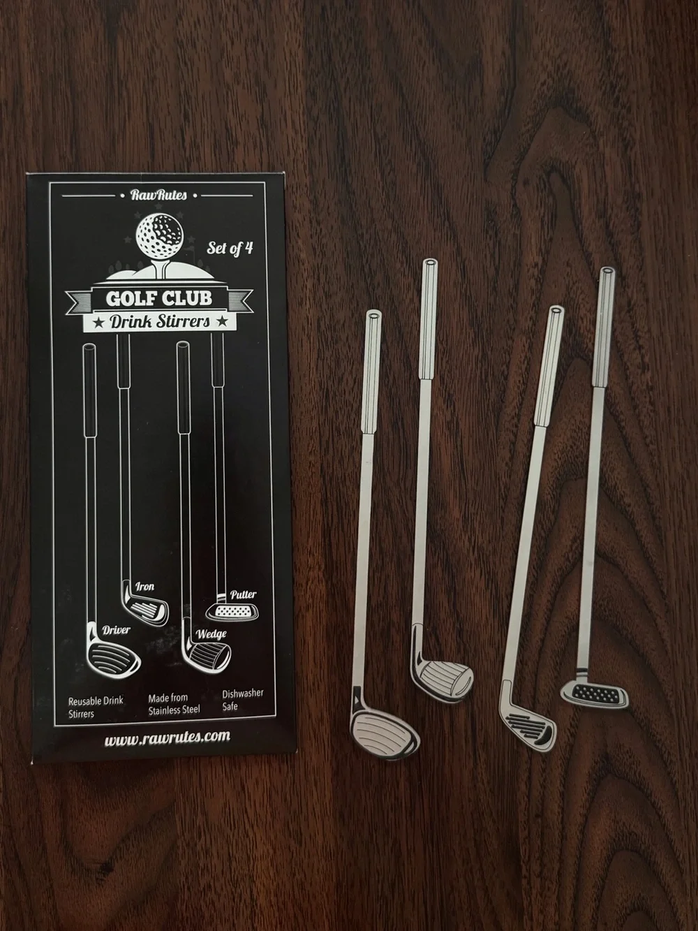 Golf Club Drink Stirrers - Stainless Steel Bar Stirrer Set